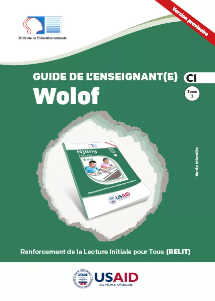 Cover thumbnail - Guide de l'enseignant(e) CI - Wolof - Tome 1